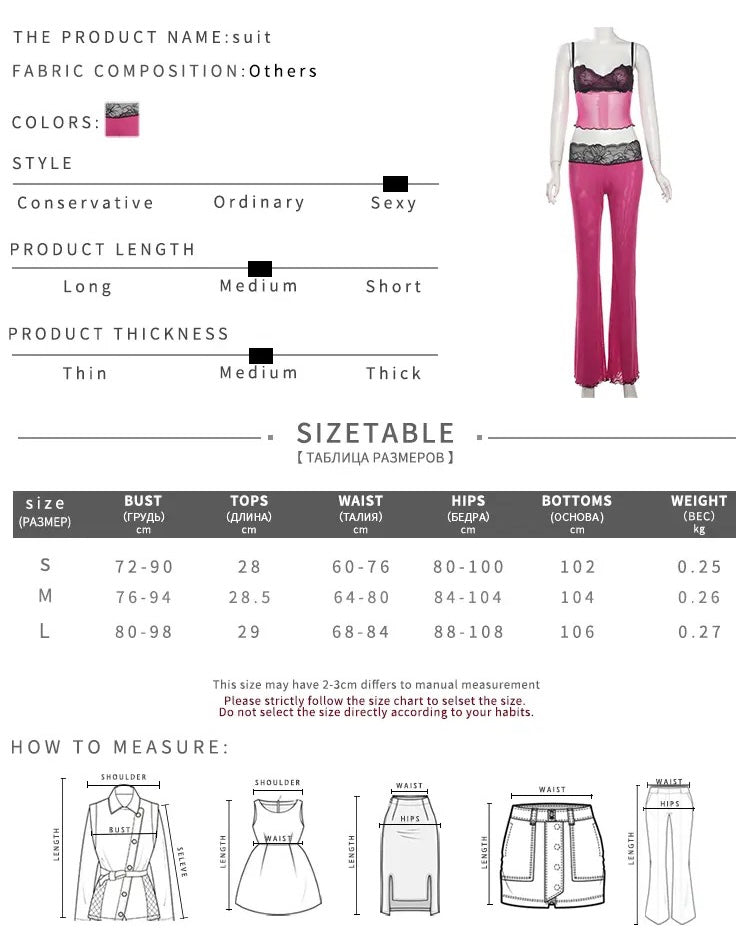 Lace pants set