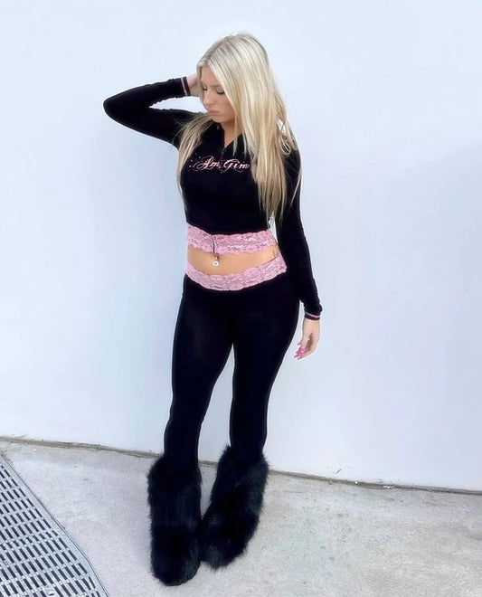 “Iamgia” pink lace set