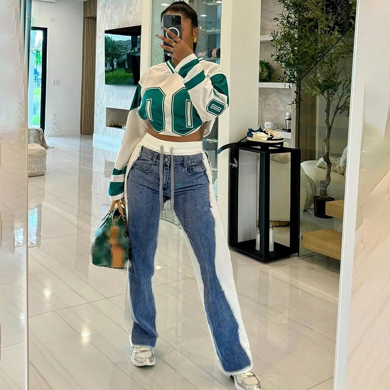 “Demin patch” jeans