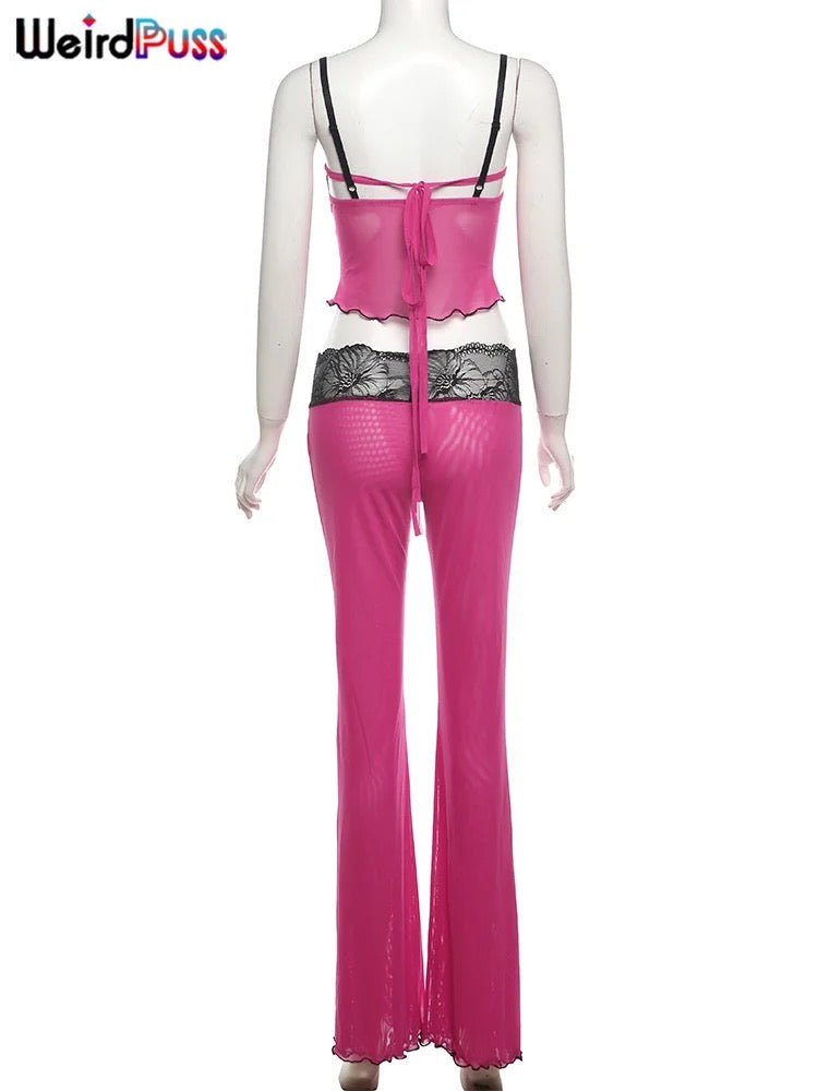 Lace pants set