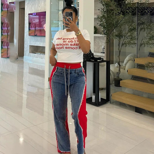 “Demin patch” jeans