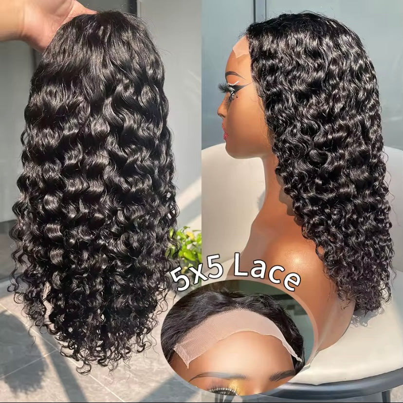 5x5 Waterwave Bob raw human hair