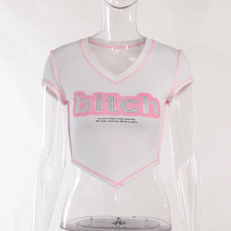 “Bish” crop tee