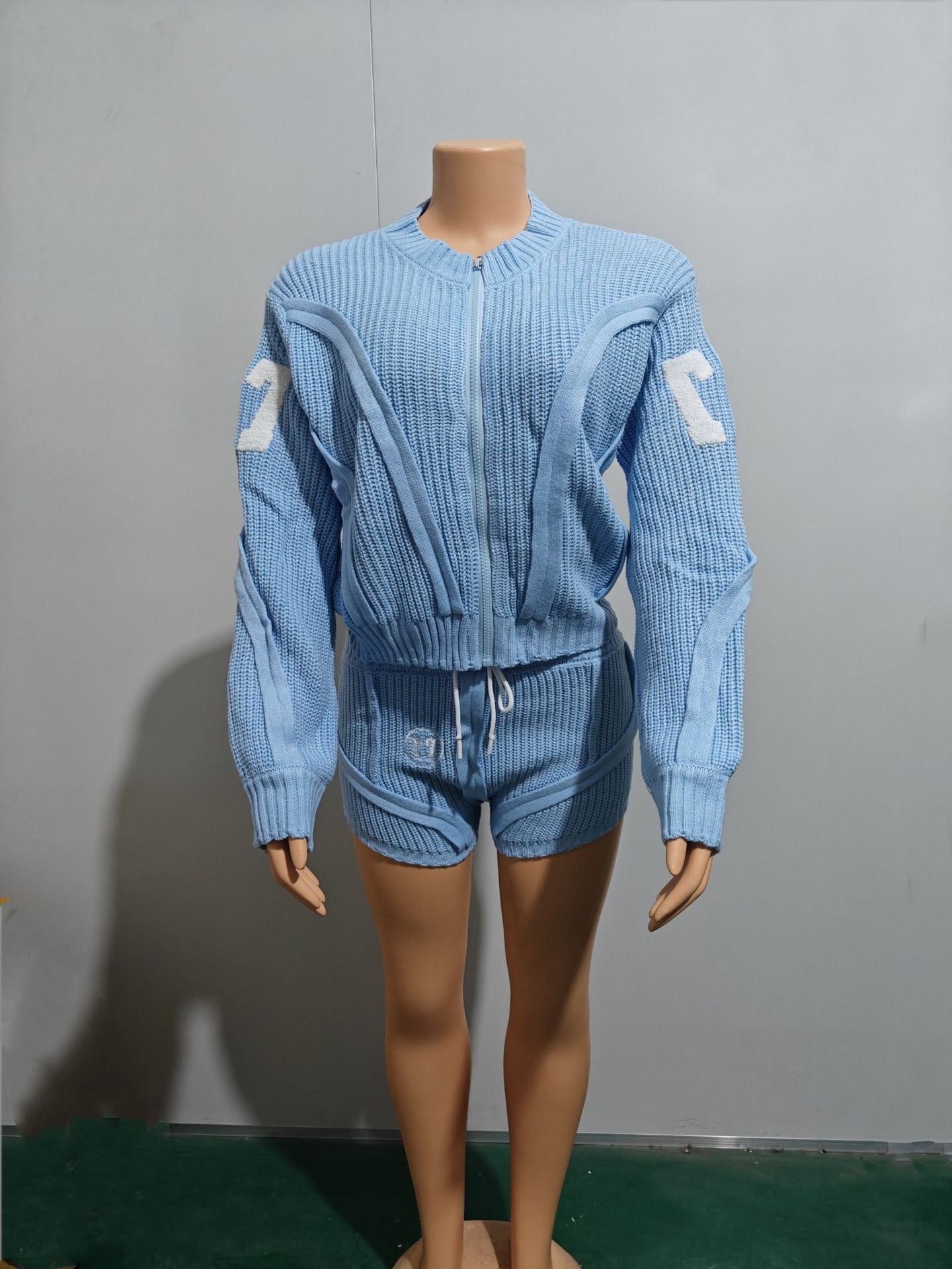 “Varsity” sweater set